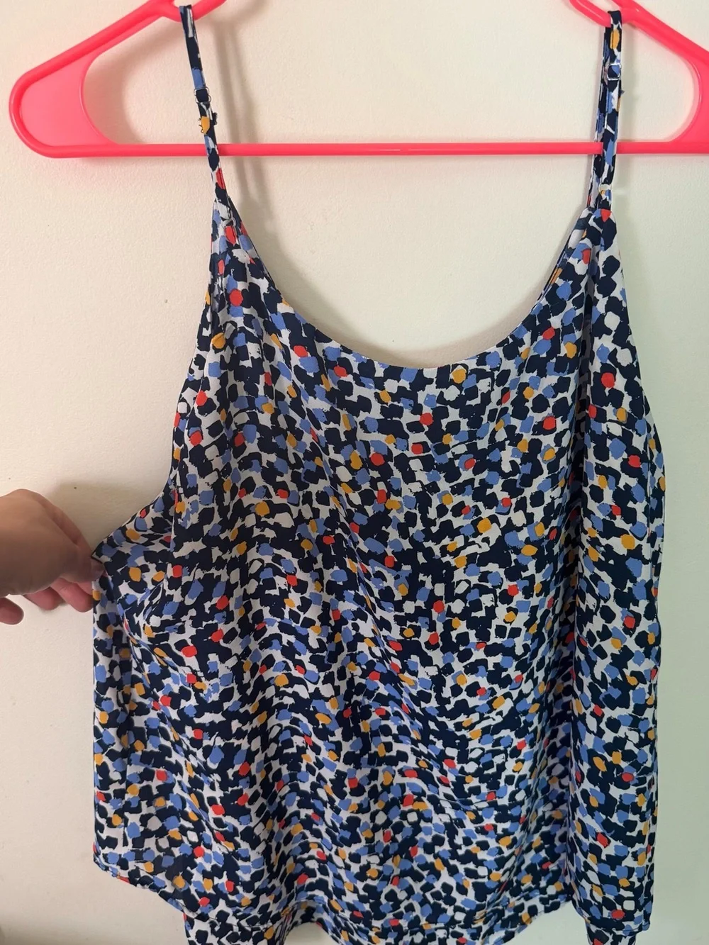 Zac & Rachel Navy Abstract Multicolor Spaghetti Strap Tank - Picture 3 of 4